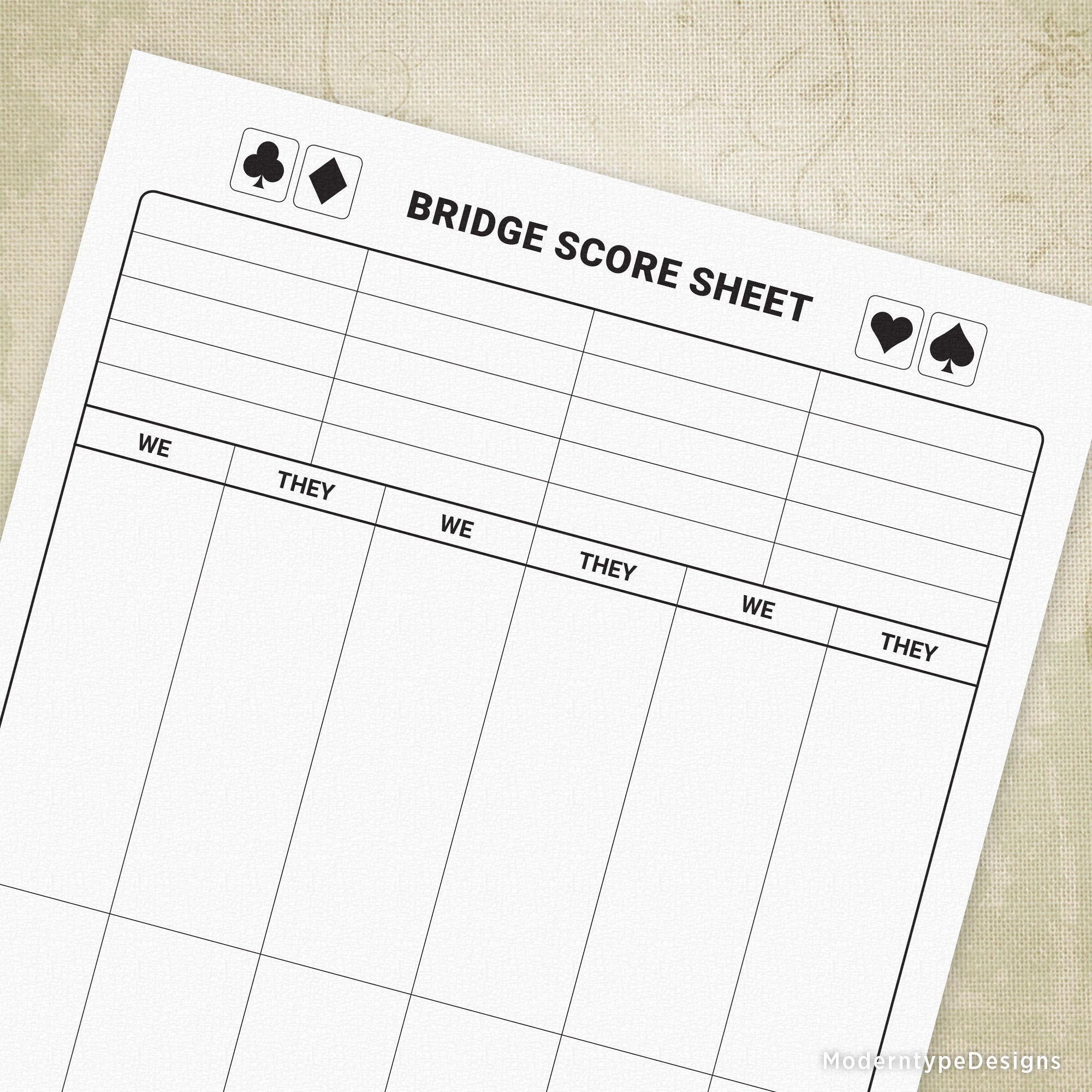 Bridge Tally Cards Etsy Ireland
