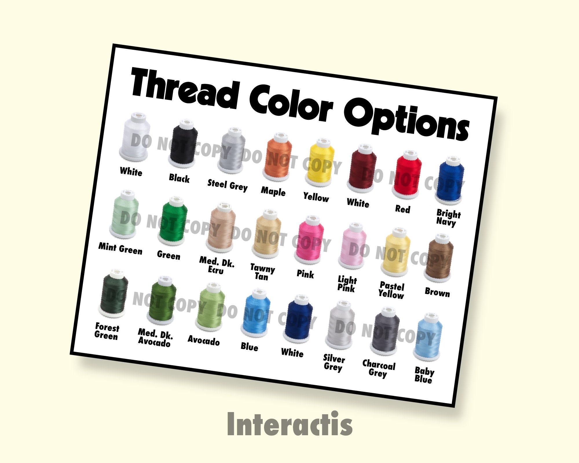 Brother Embroidery Thread Color Chart Etsy