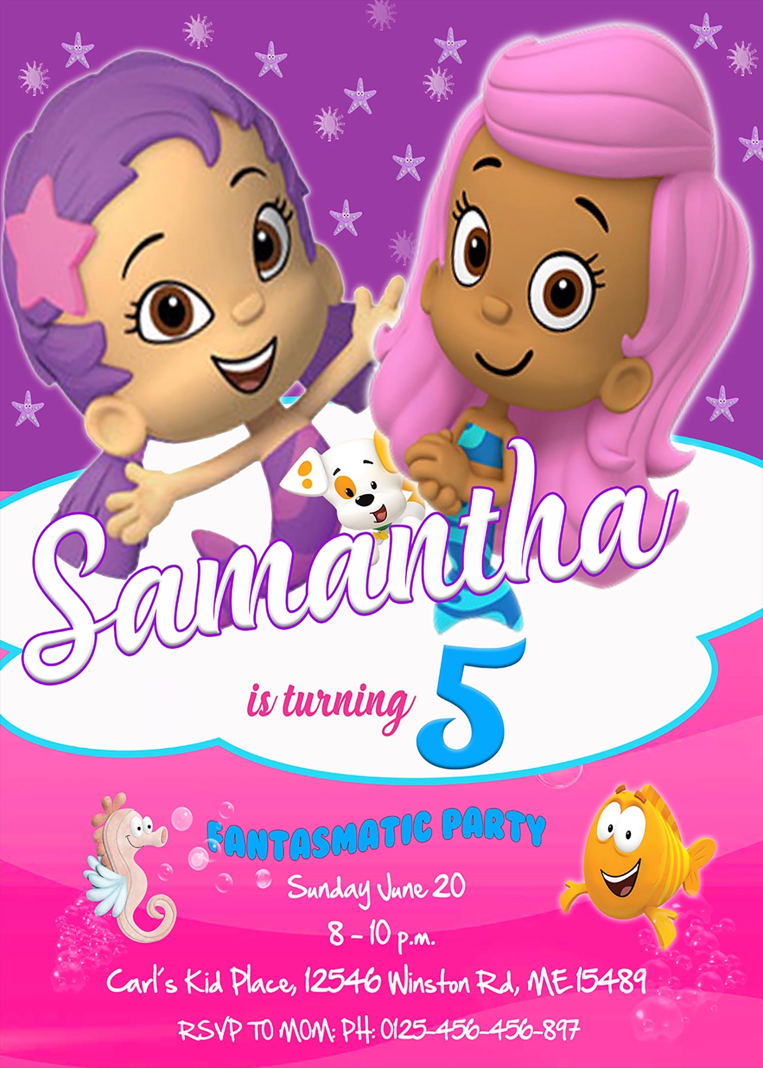Bubble Guppies Birthday Invite For Girl Lovely Invitation