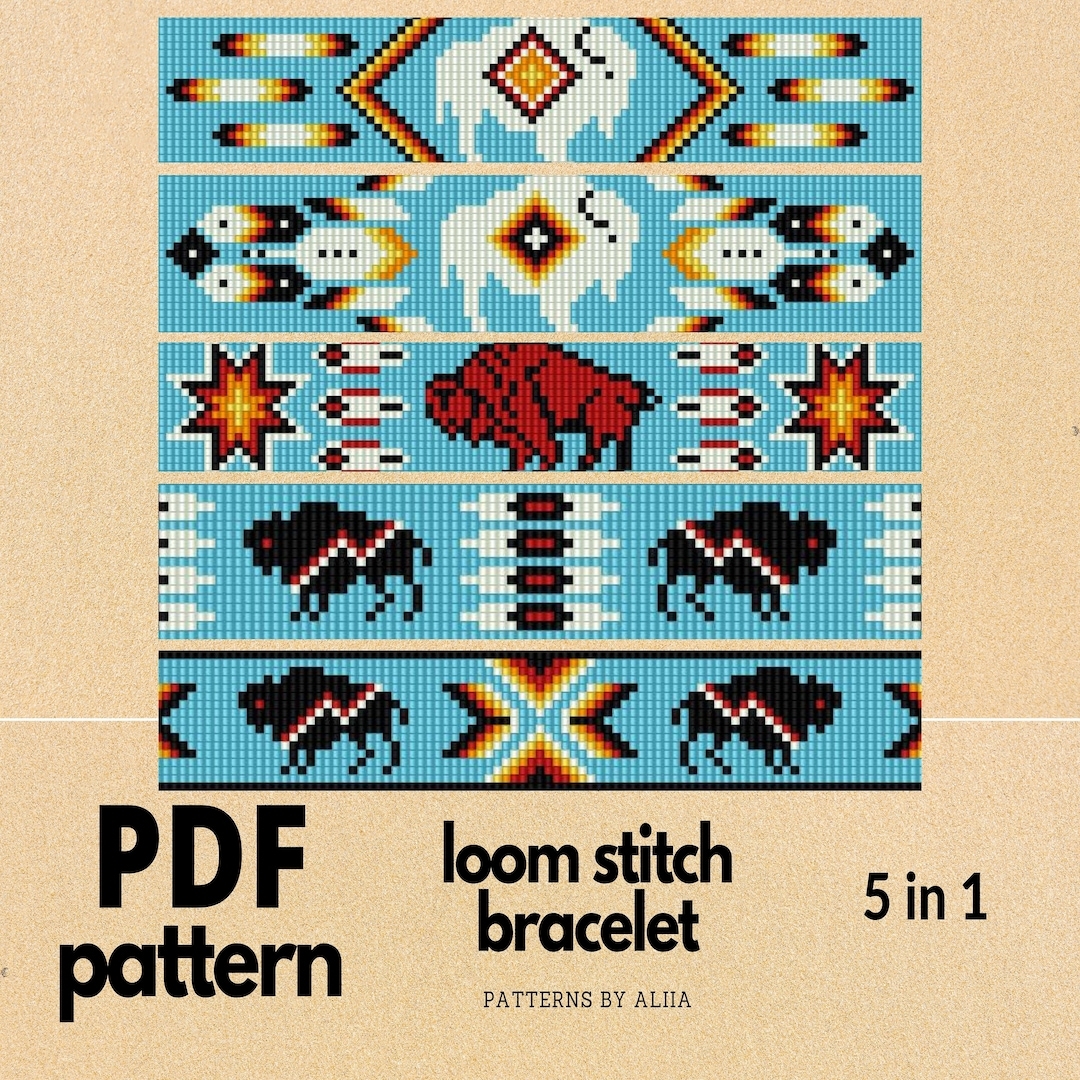 Buffalo Totem Pattern Native Bead Loom Native Beadwork Miyuki 