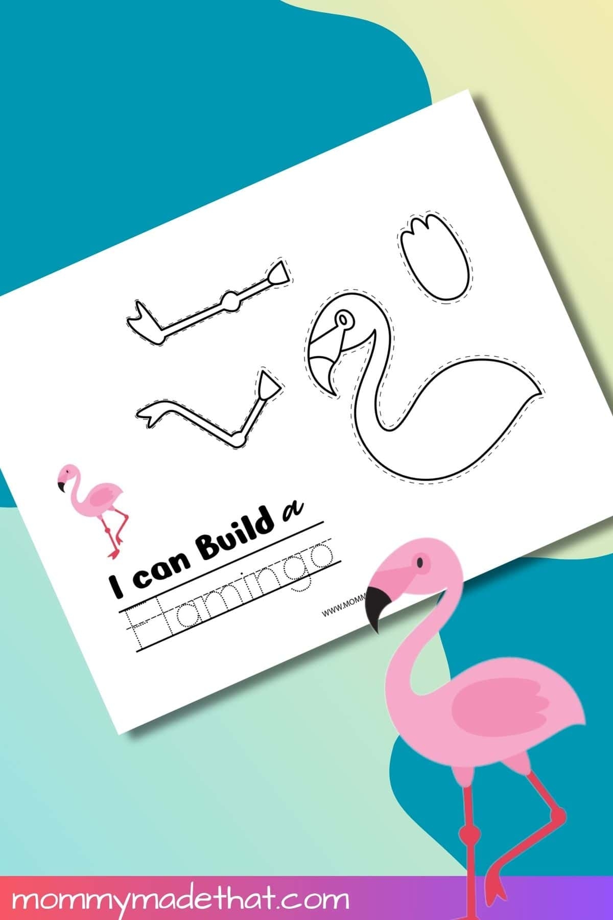 Build A Flamingo Craft Free Printable 