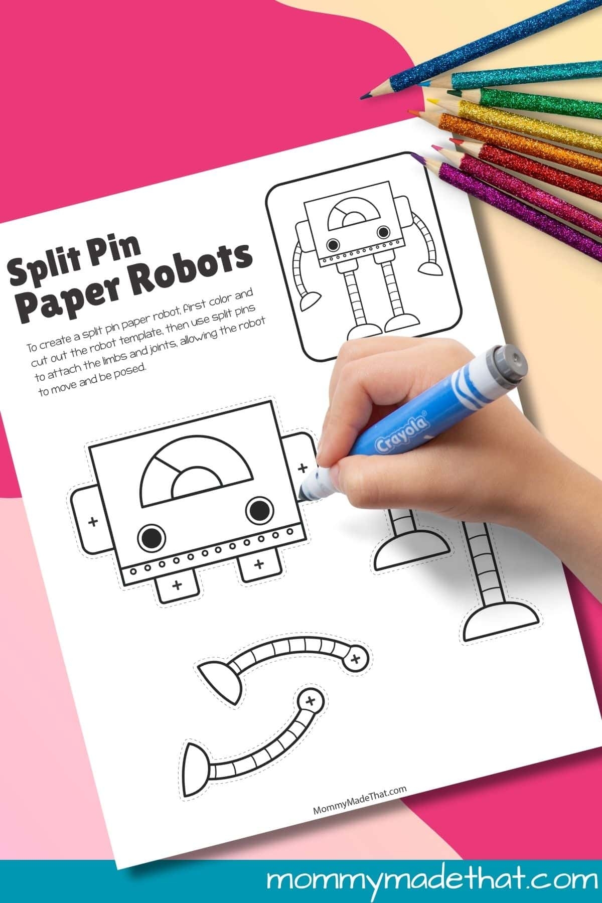 Build Your Own Movable Robots Free Split Pin Robot Templates 
