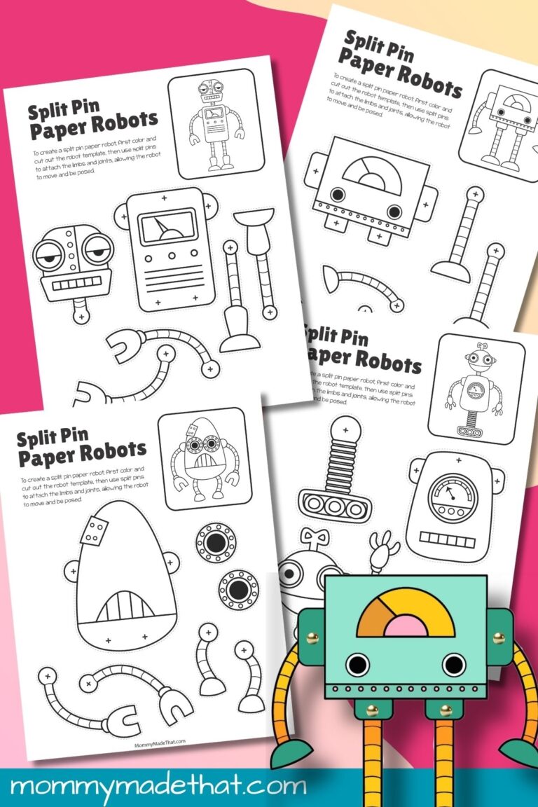 Build Your Own Movable Robots Free Split Pin Robot Templates 