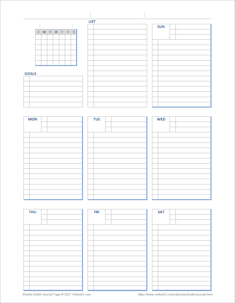 free printable bullet journal pages