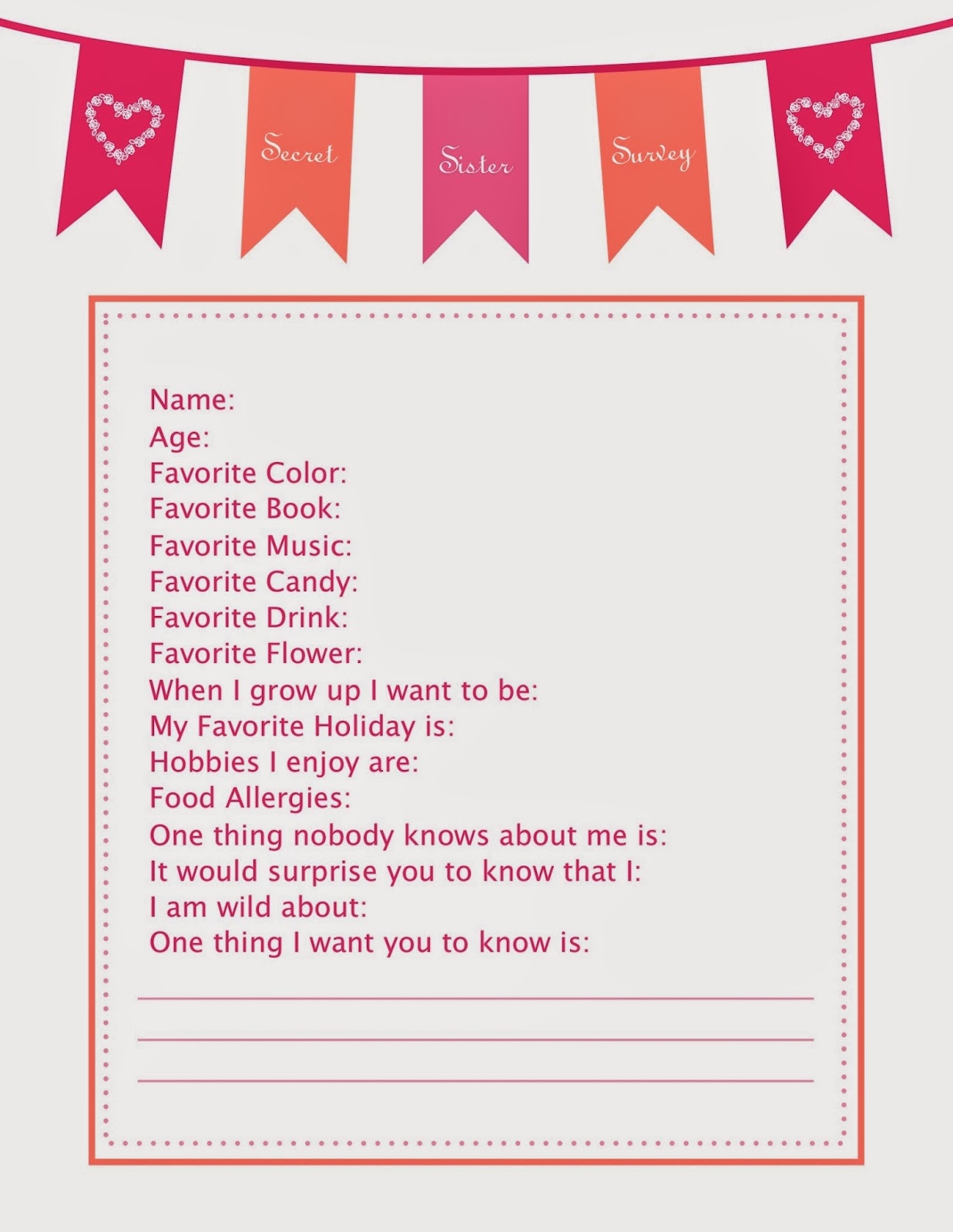 BumbleDo Secret Sister Survey