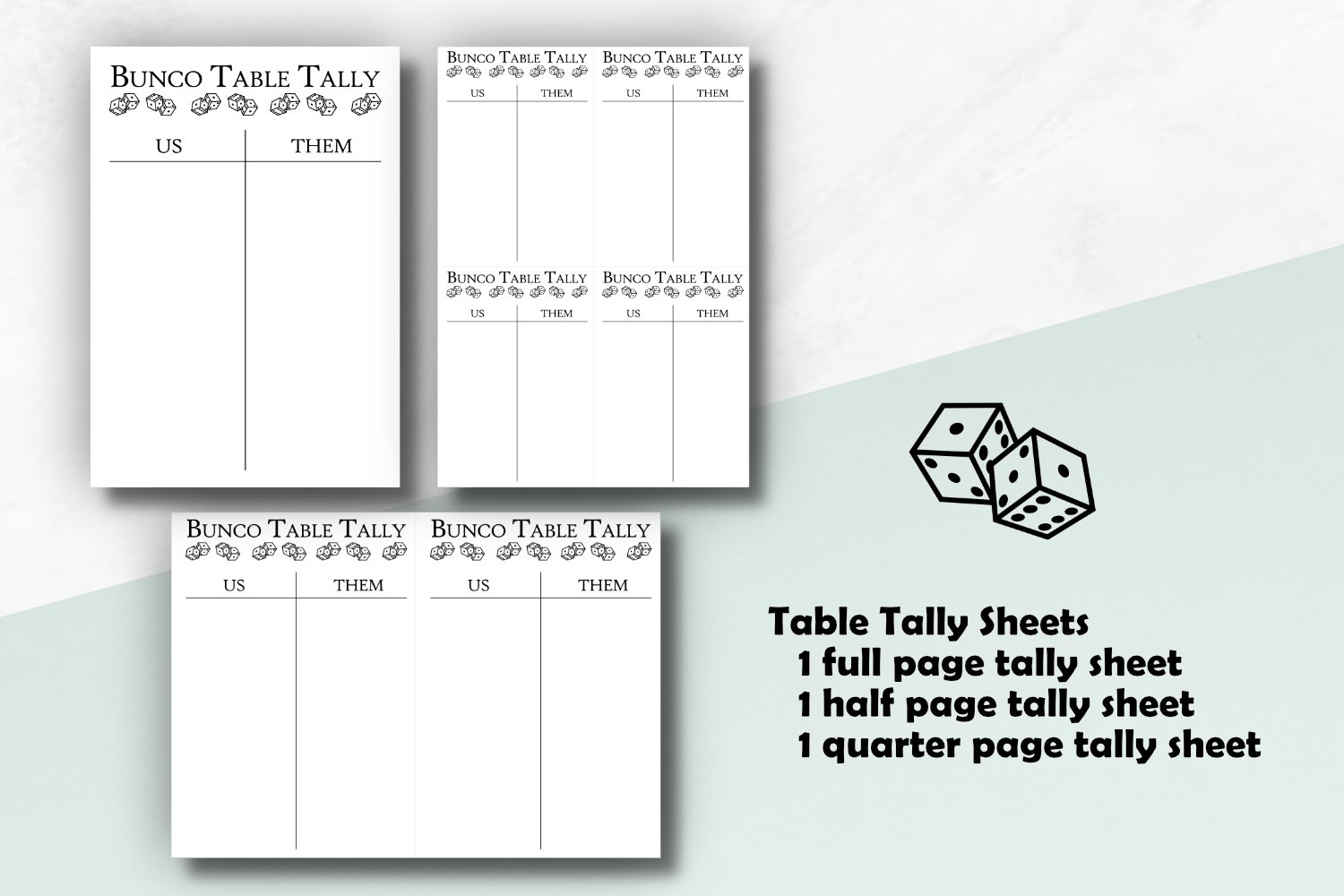 Bunco Score Cards Bunco Tally Sheets Game Night Rules Bunco Score Cards Bunco Tally Sheets Game Night Rules