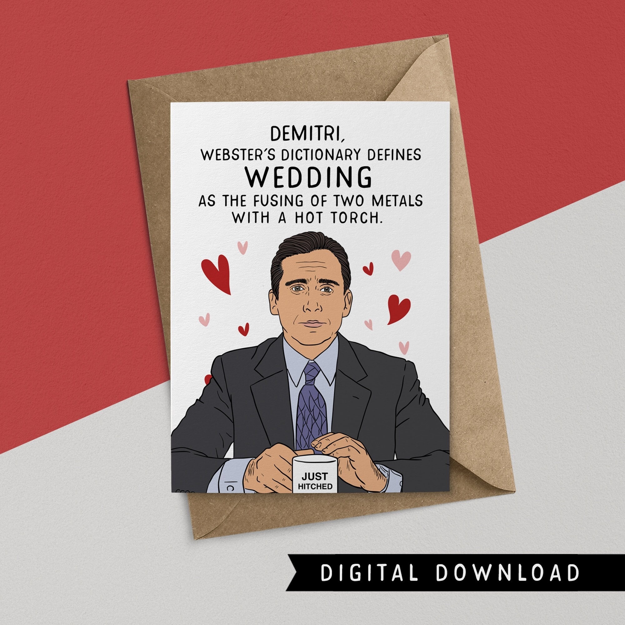 BUY 1 GET 1 FREE Printable Wedding Card Instant Download The Office Gift Funny Wedding Card Engagement Card Greeting Cards Etsy