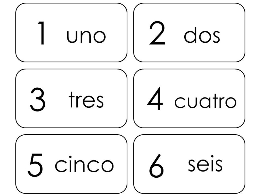 Buy 20 Printable Spanish Numbers 1 20 Flashcards Preschool Thru Third Grade Foreign Language Online In India Etsy