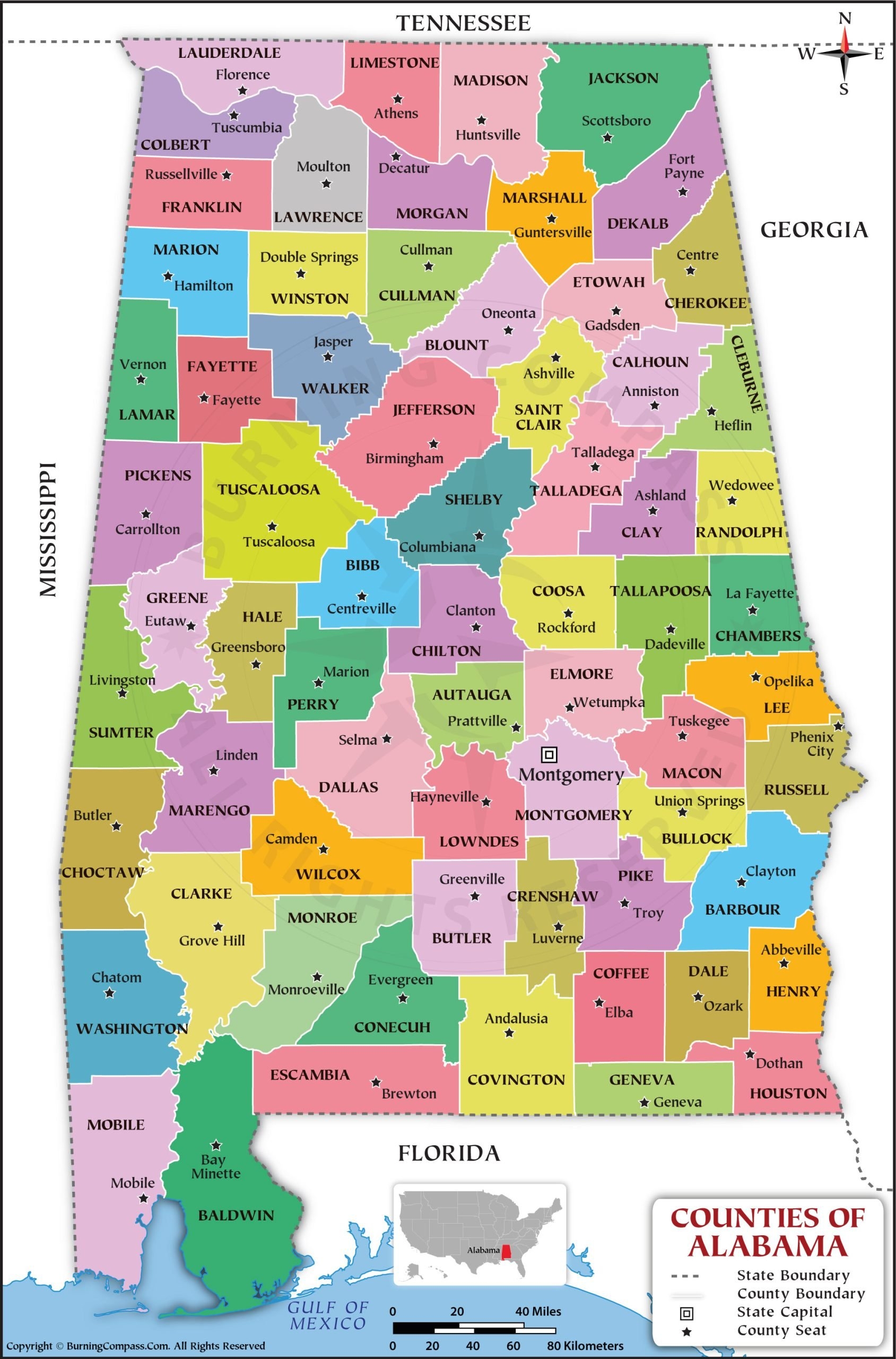 Buy Alabama County Map Online Purchase Alabama County Map
