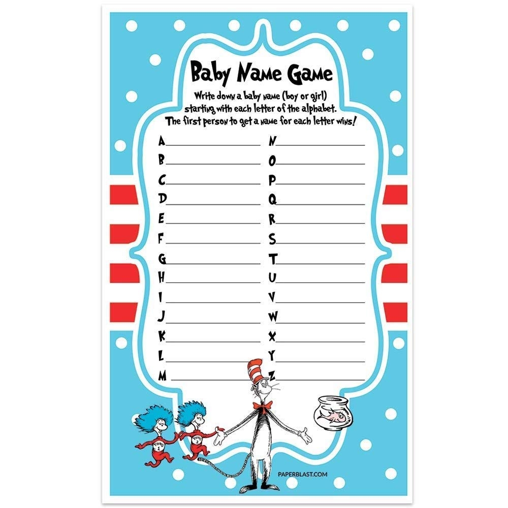 Buy Dr Seuss Baby Name Game For Baby Shower At Ubuy Hungary
