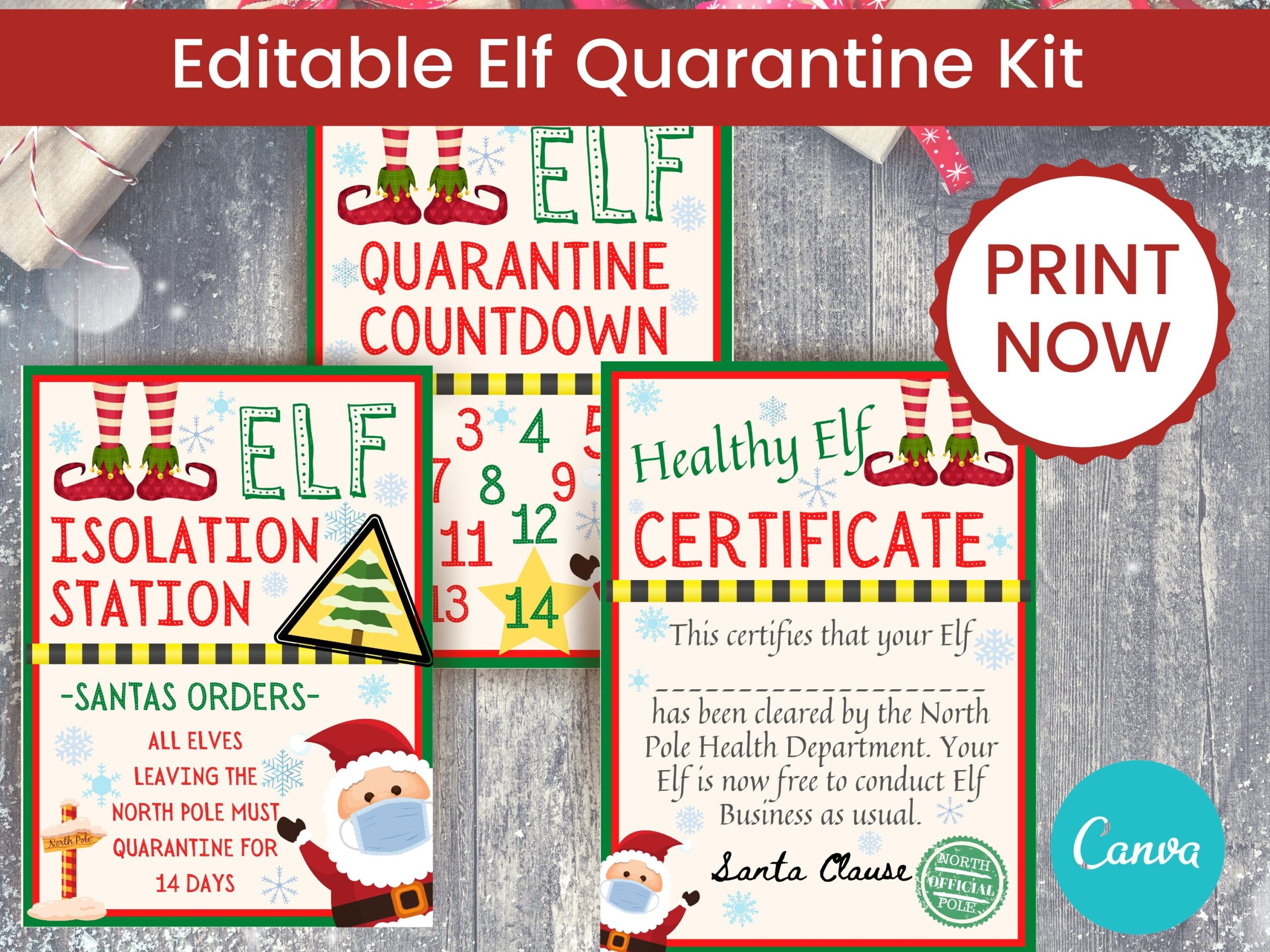Buy Elf Quarantine Kit Printable Elf Quarantine Letter Printable Elf Letter Elf Accessories Editable Elf Quarantine 14 Day Elf Quarantine Online In India Etsy