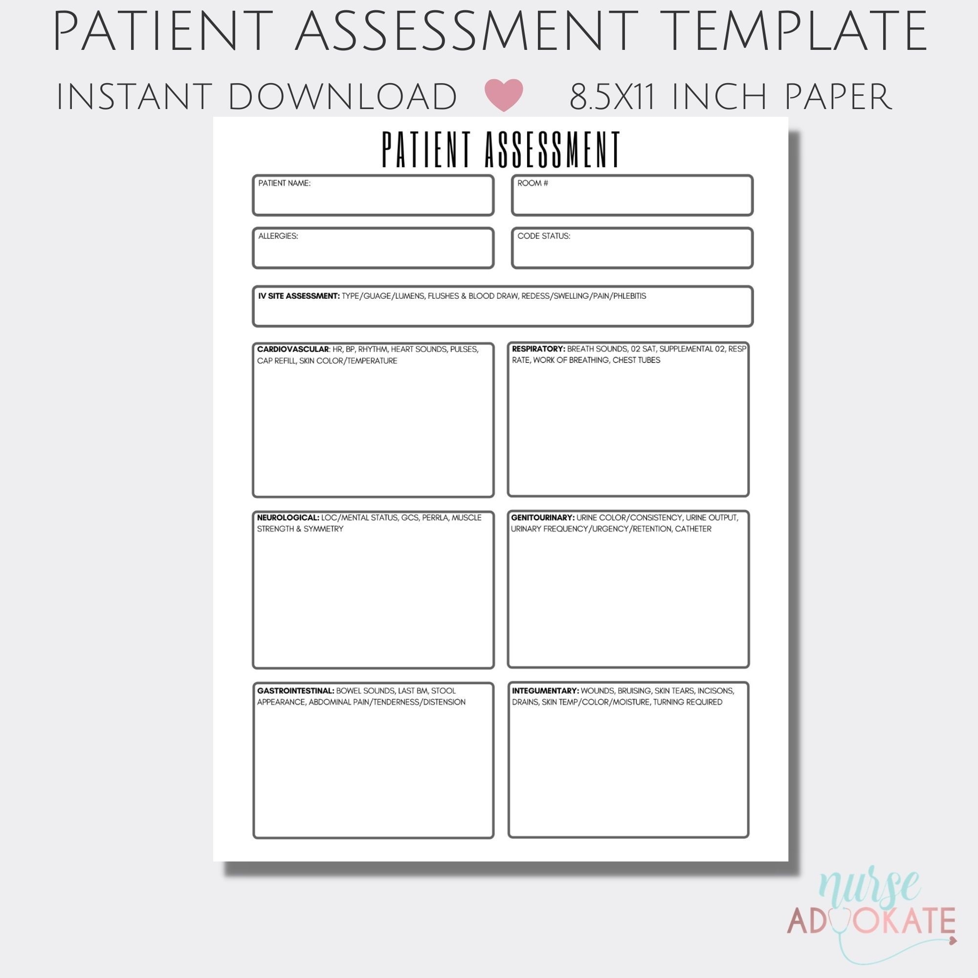printable head to toe assessment form