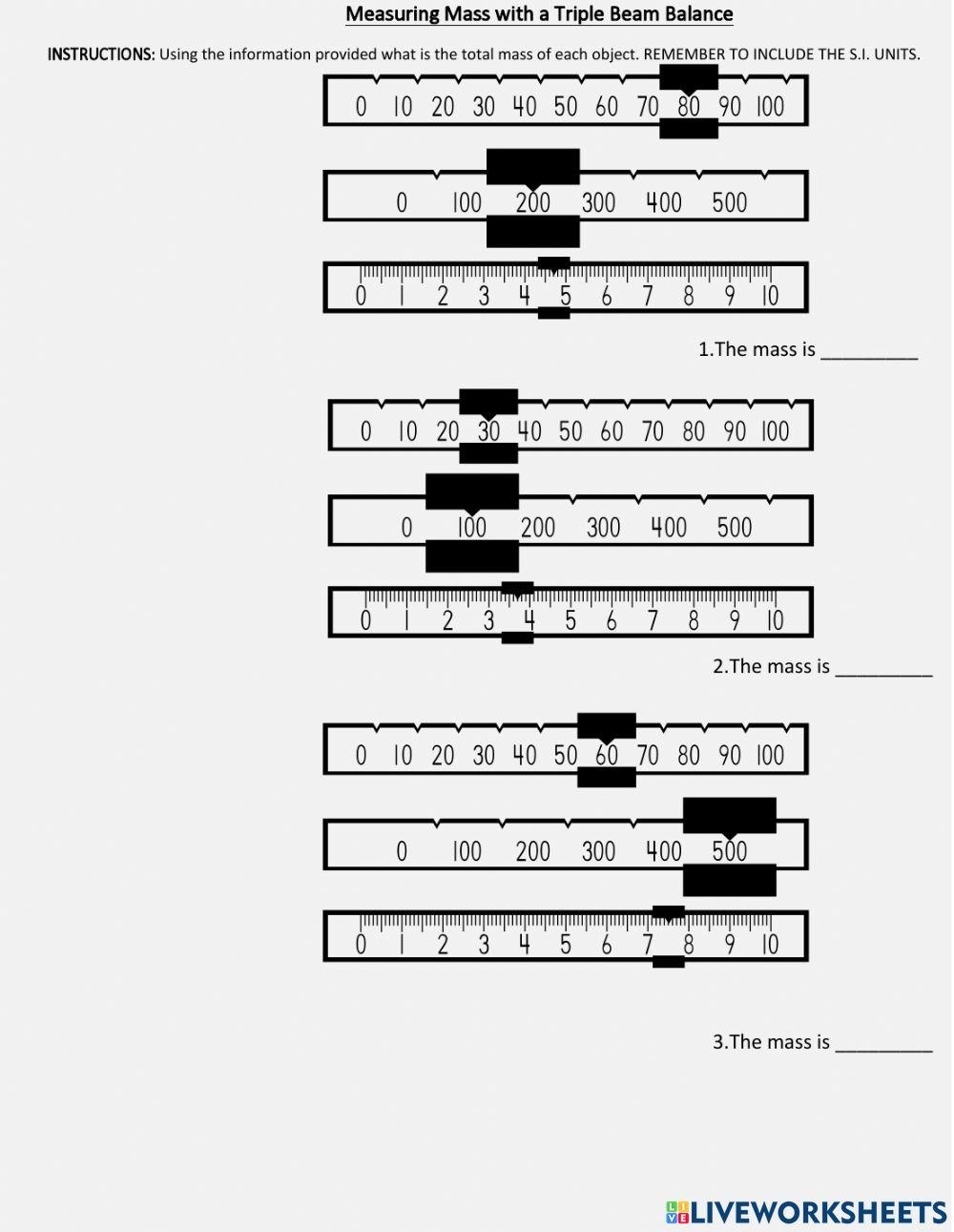 Calculating The Mass Of An Object Using The Triple Beam Balance Calculating The Mass Of An Object Using The Triple Beam Balance