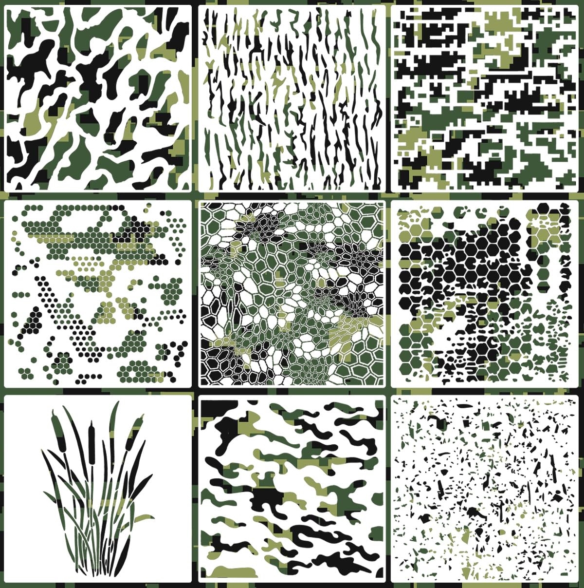 Camo Stencil For Spray Paint 12inch Camouflage Stencils Reusable Digital Camo EBay