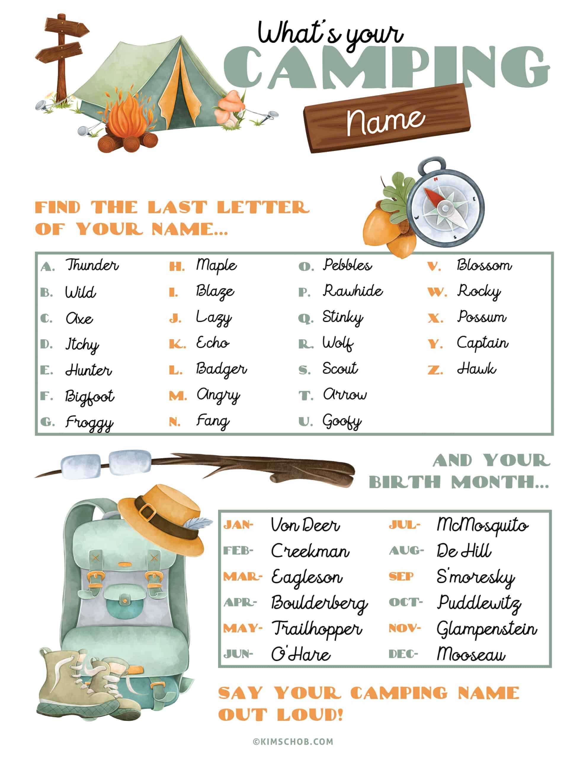 free printable camping games