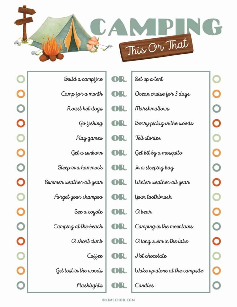 Camping Printable Game Set Kim Schob