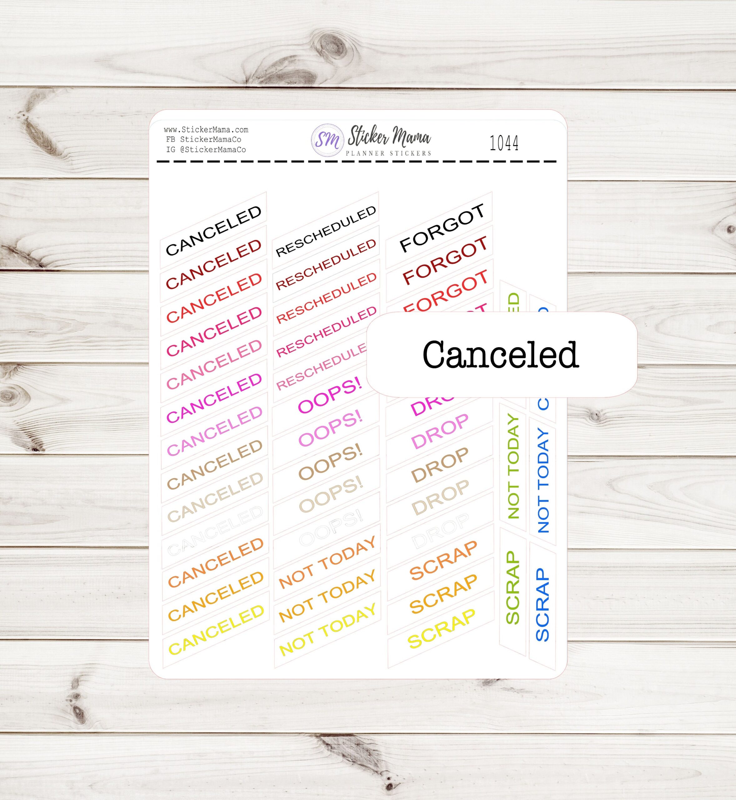 CANCELED STICKERS 1044 Planner Stickers Rescheduled Sticker Not Today Stickers Decorative Stickers Erin Condren Cancel Stickers Etsy