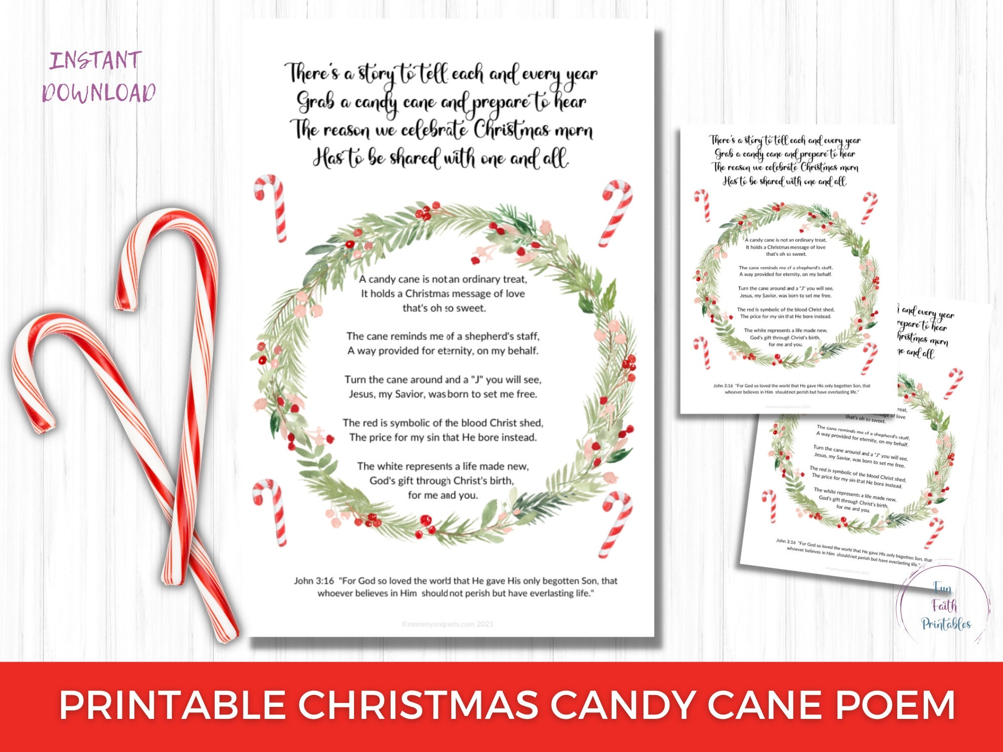 Candy Cane Poem Christmas Printable Candy Cane Prayer Christmas 
