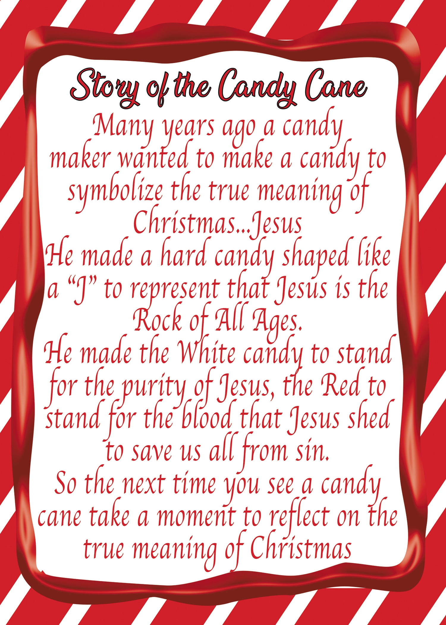 Candy Cane Story Printable Tags Christian Marketplace Shop Christian Gifts Be Encouraged With God s Word