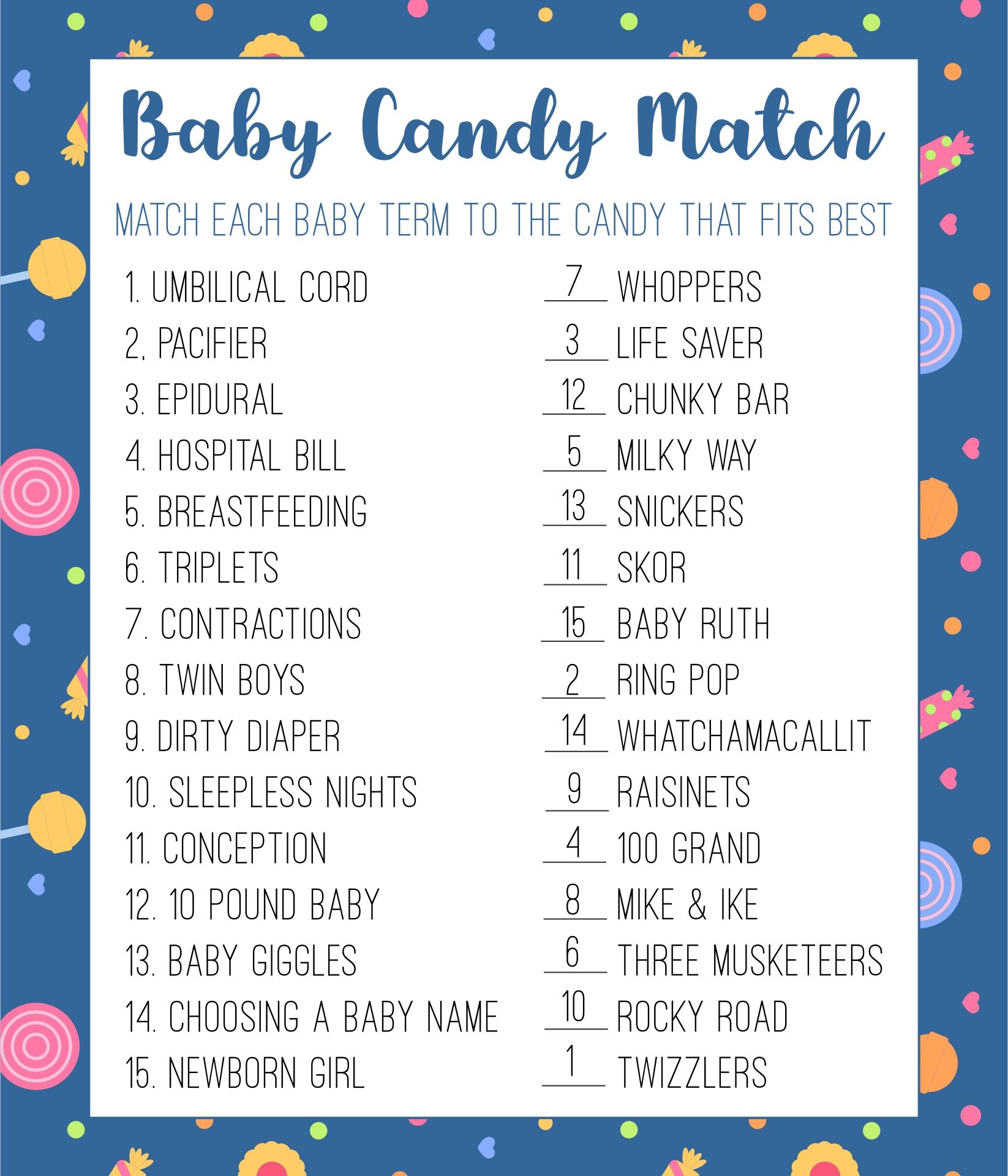 Candy Quiz 13 Free PDF Printables Printablee Candy Quiz 13 Free PDF Printables Printablee