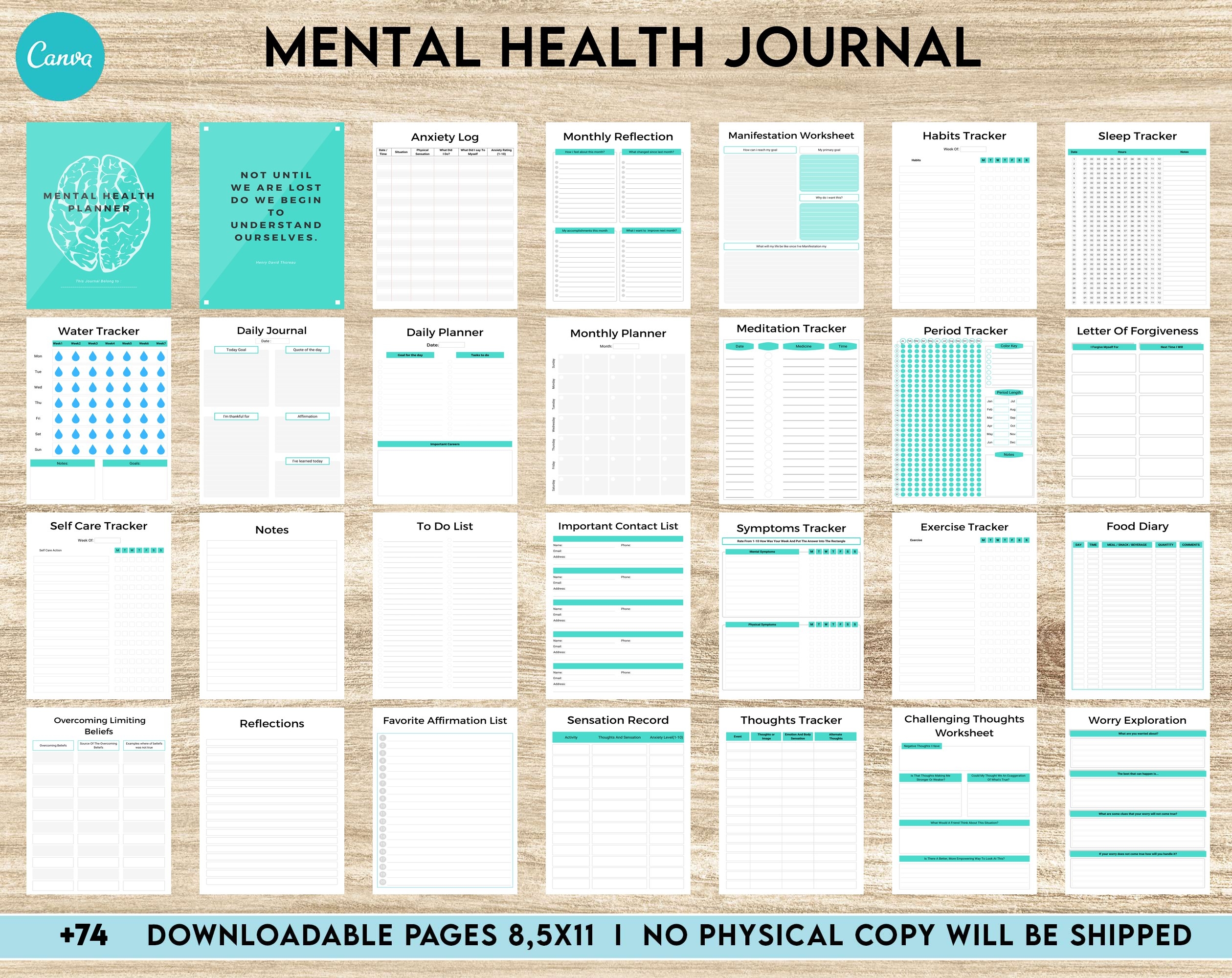 free mental health tracker printable