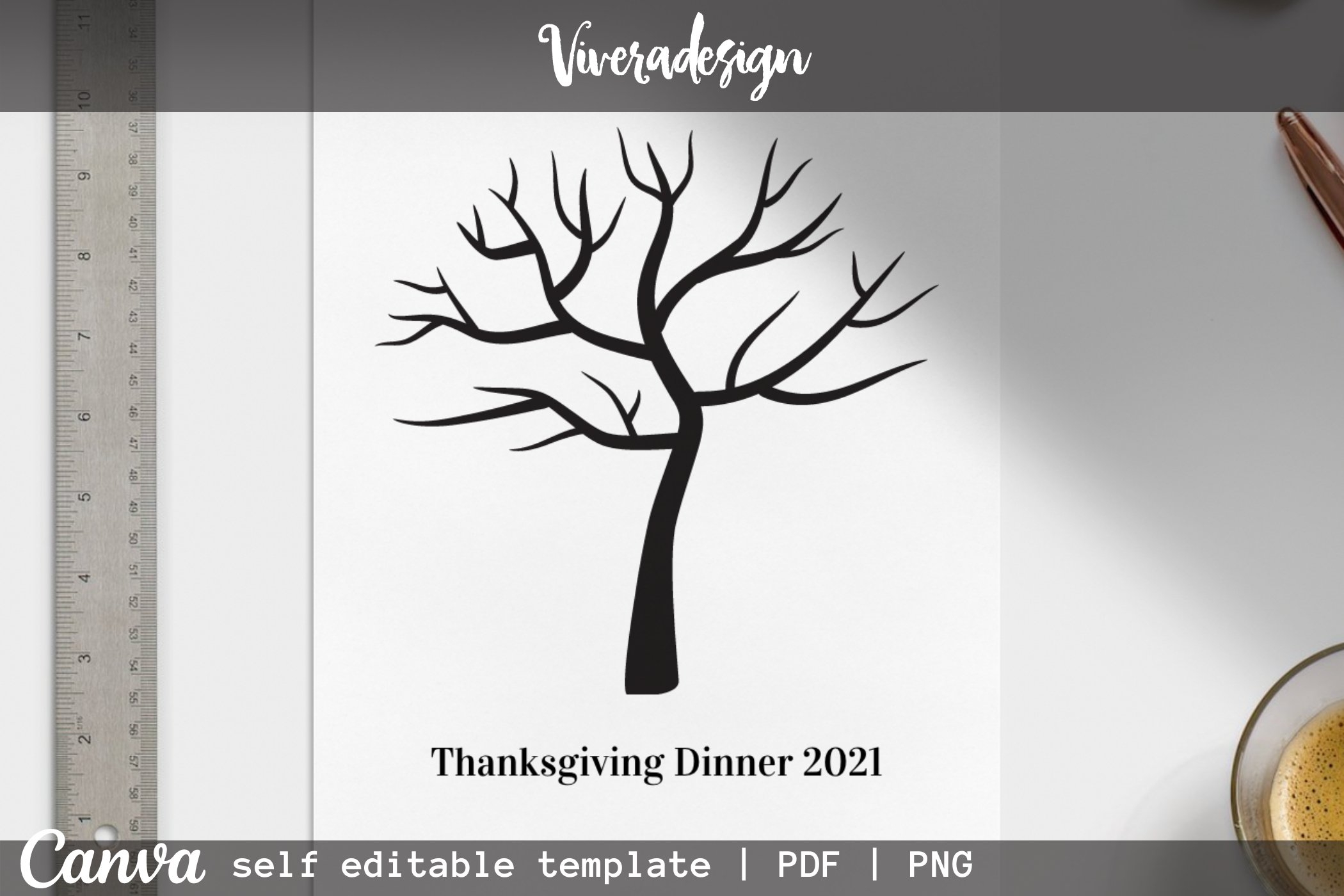 Canva Template For Winter Thumbprint Tree