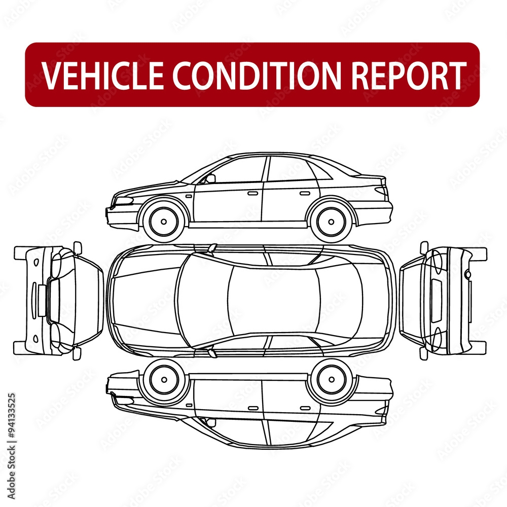 Car Condition Report vehicle Checklist Auto Damage Inspection Stock Vector Adobe Stock