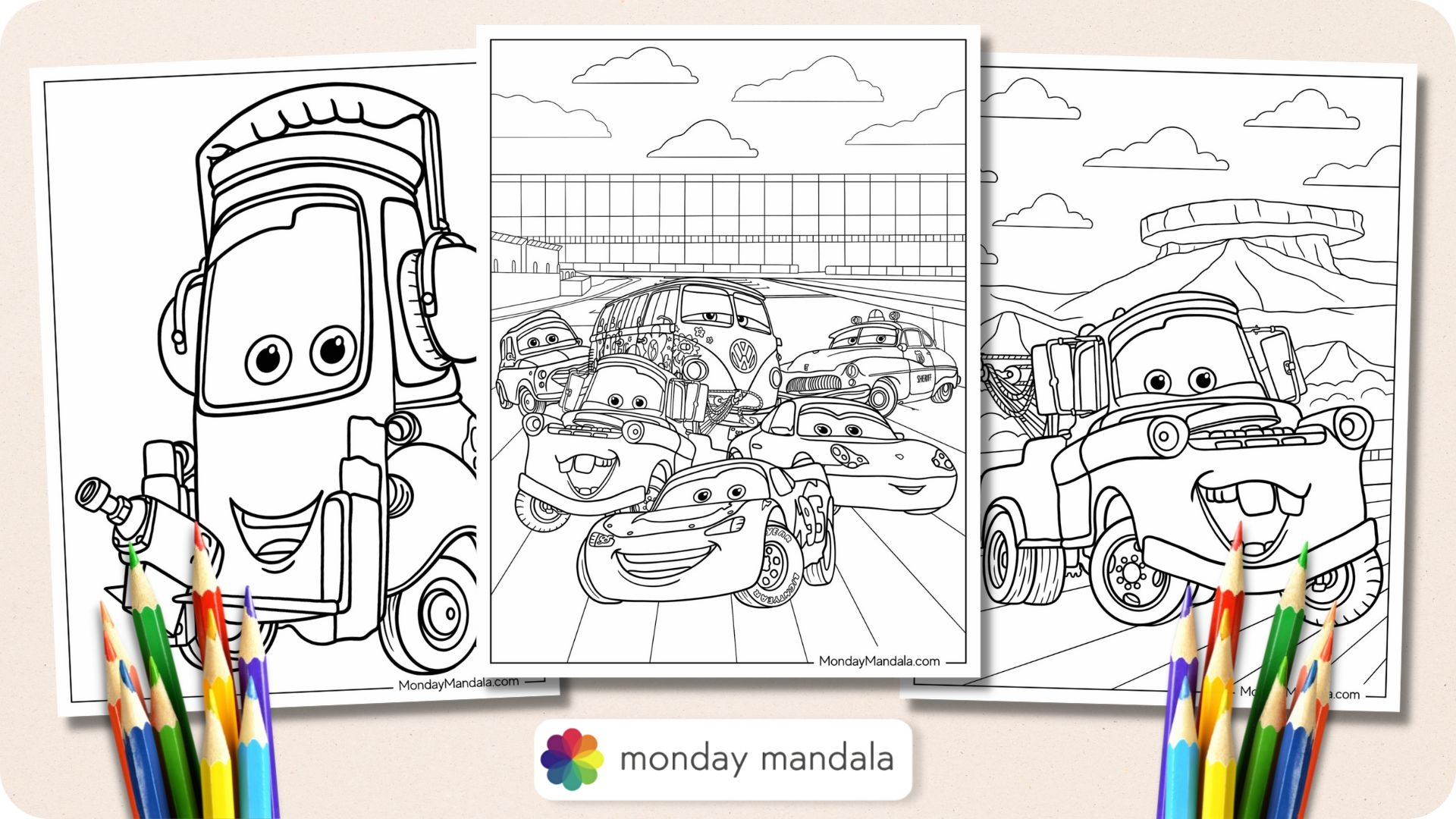 free printable color pages cars 3