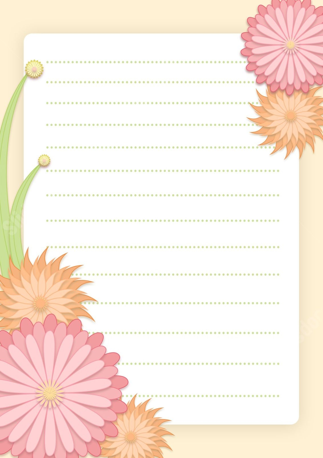 Cartoon Floral Envelope Design In A Minimalist Style Page Border Cartoon Floral Envelope Design In A Minimalist Style Page Border