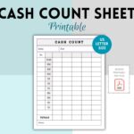Cash Count Sheet Till Balance Cash Drawer Tally digital Download Etsy