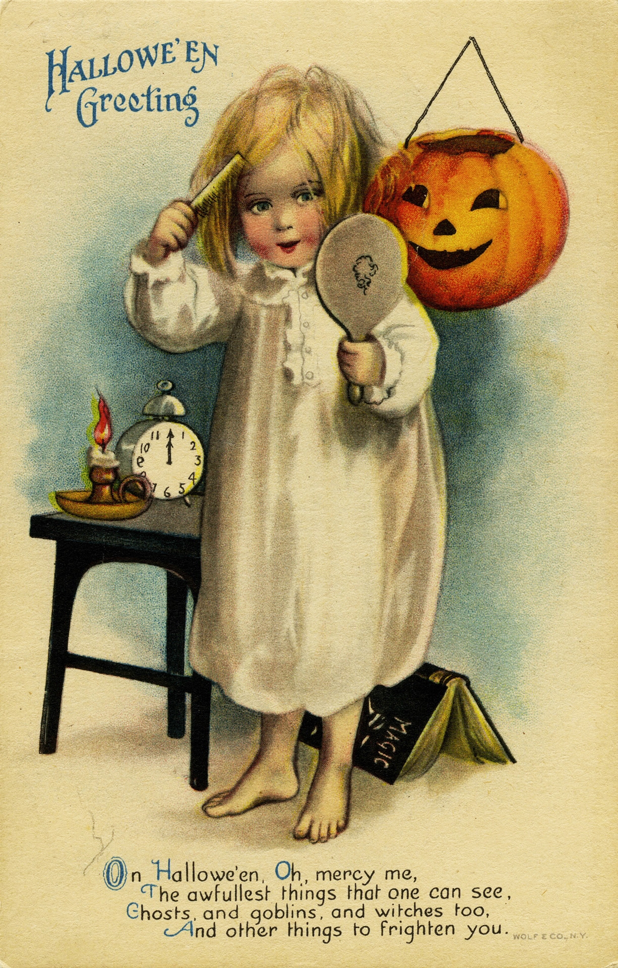 Charming Free Vintage Halloween Postcards To Download Picture Box Blue