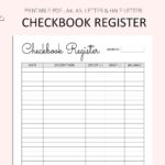 Checkbook Register Printable Check Register Pages Transaction Register Planner Inserts PDF A4 A5 Letter Half Letter Etsy