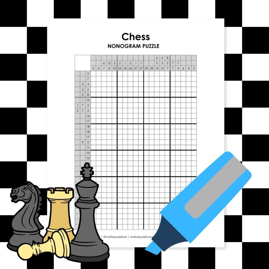 Chess Nonogram Puzzle Math U003d Love