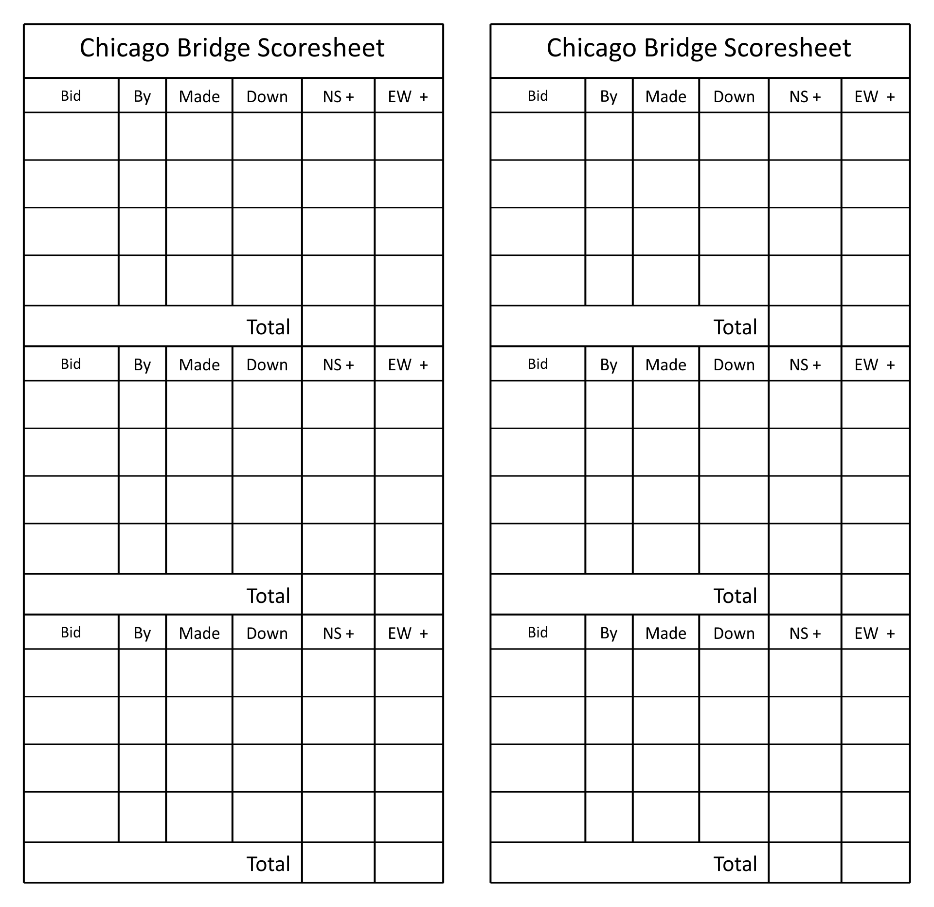 Chicago Bridge Score Sheets Template 10 Free PDF Printables Printablee Chicago Bridge Score Sheets Template 10 Free PDF Printables Printablee