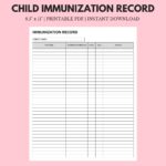 Child Immunization Record 8 5