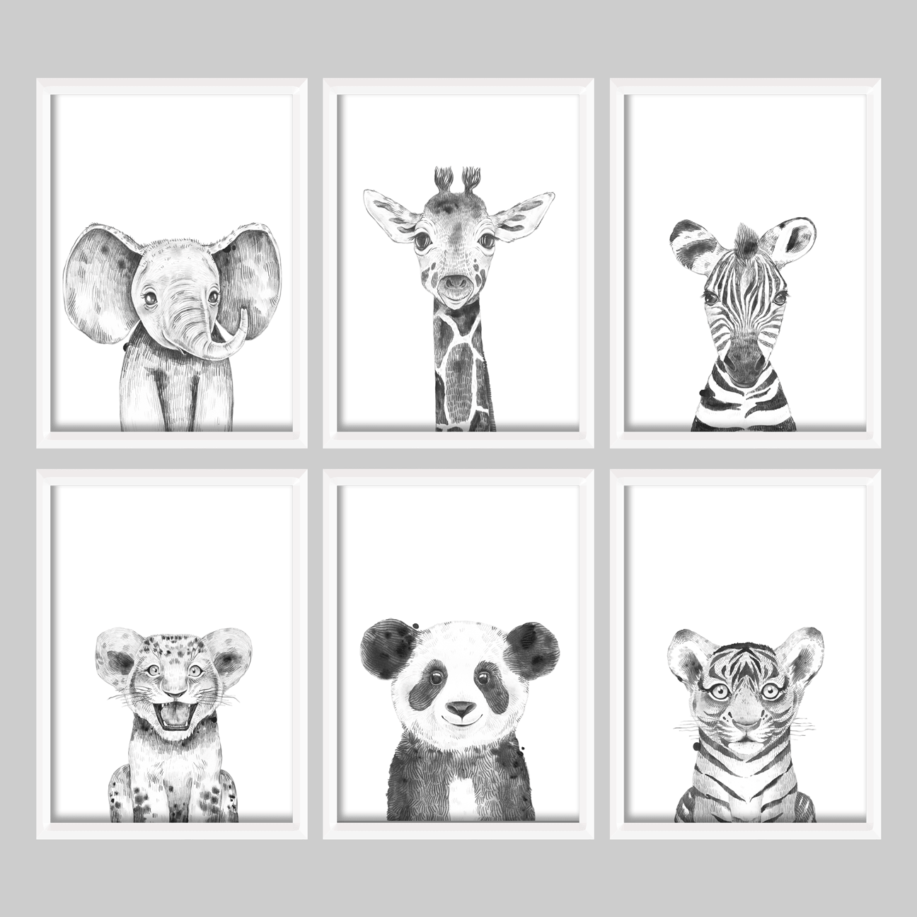 CHOOSE YOUR OWN 10 Black U0026 White Safari Animal Prints Cloud Nine Worksheets Library