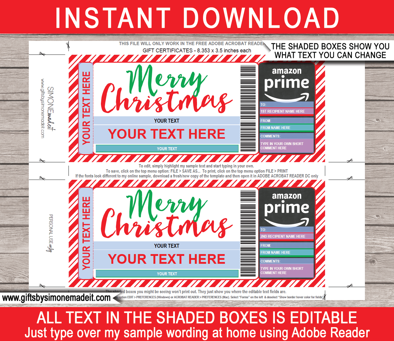 Christmas Amazon Prime Gift Certificate