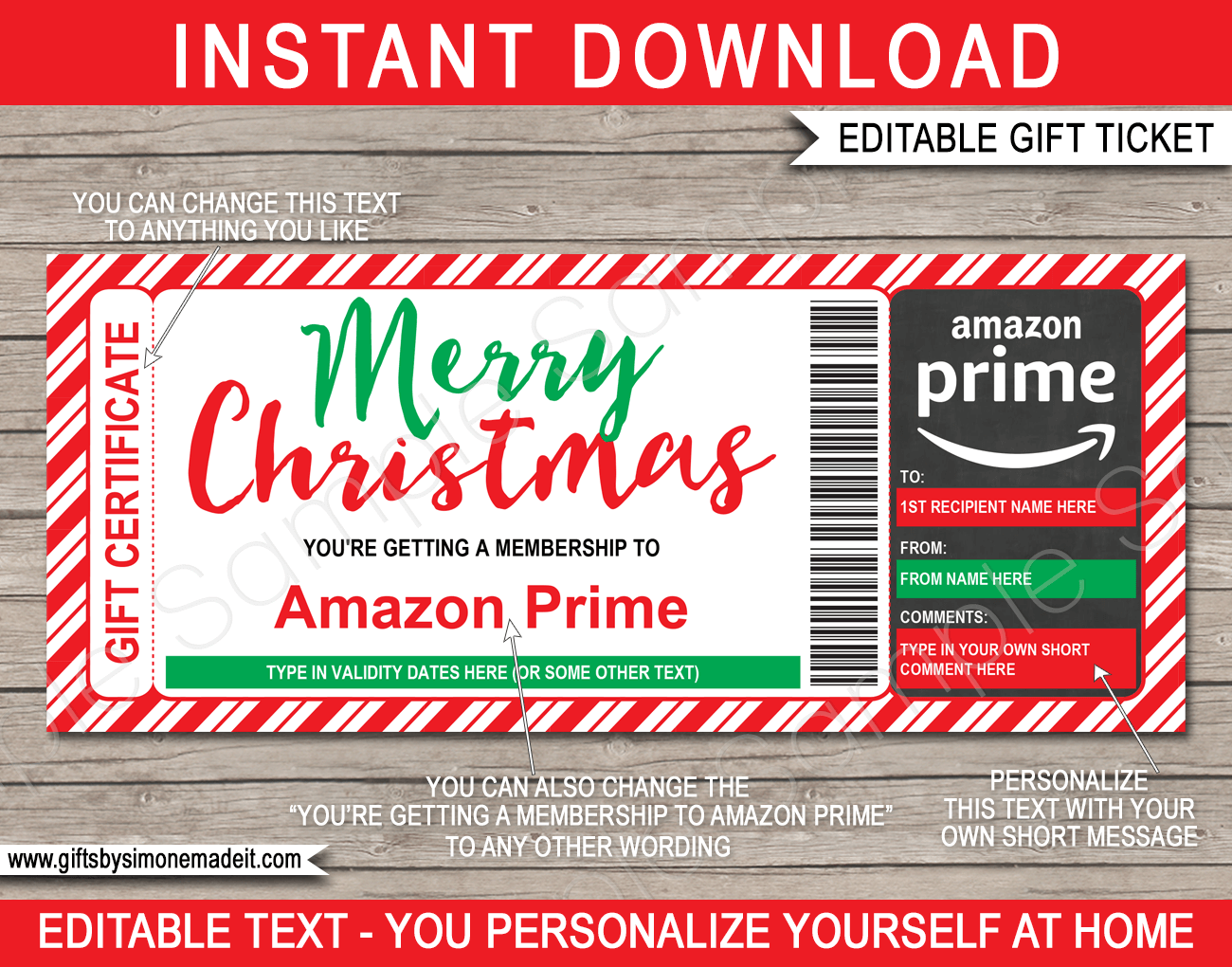 Christmas Amazon Prime Gift Certificate