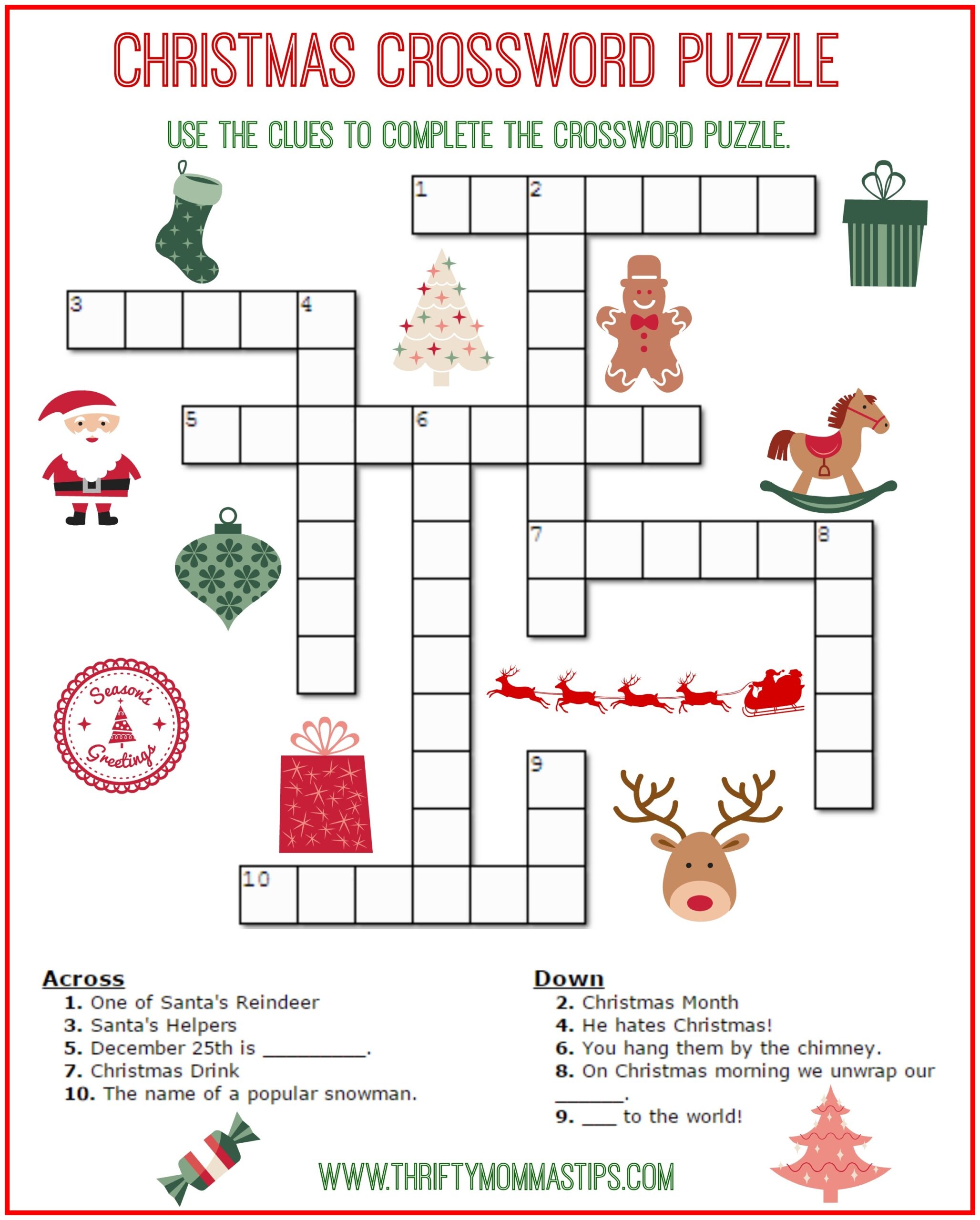 crossword puzzles easy printable