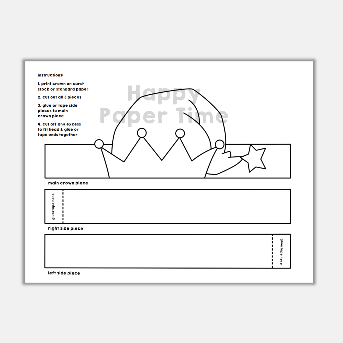 Christmas Elf Paper Hat Printable Coloring Craft Winter Christmas Activity Made By Teachers