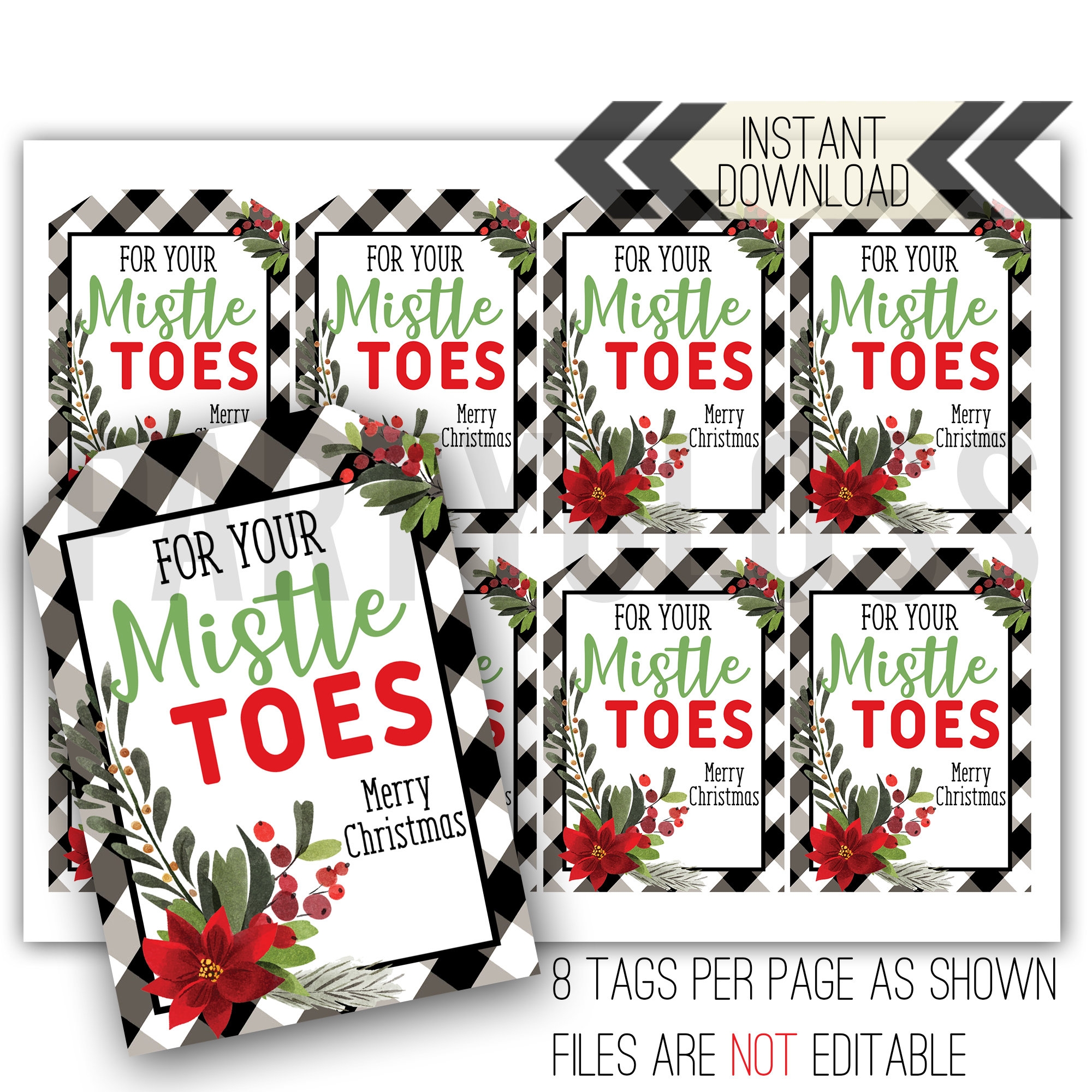 Christmas For Your Mistle Toes Printable Appreciation Gift Tags 