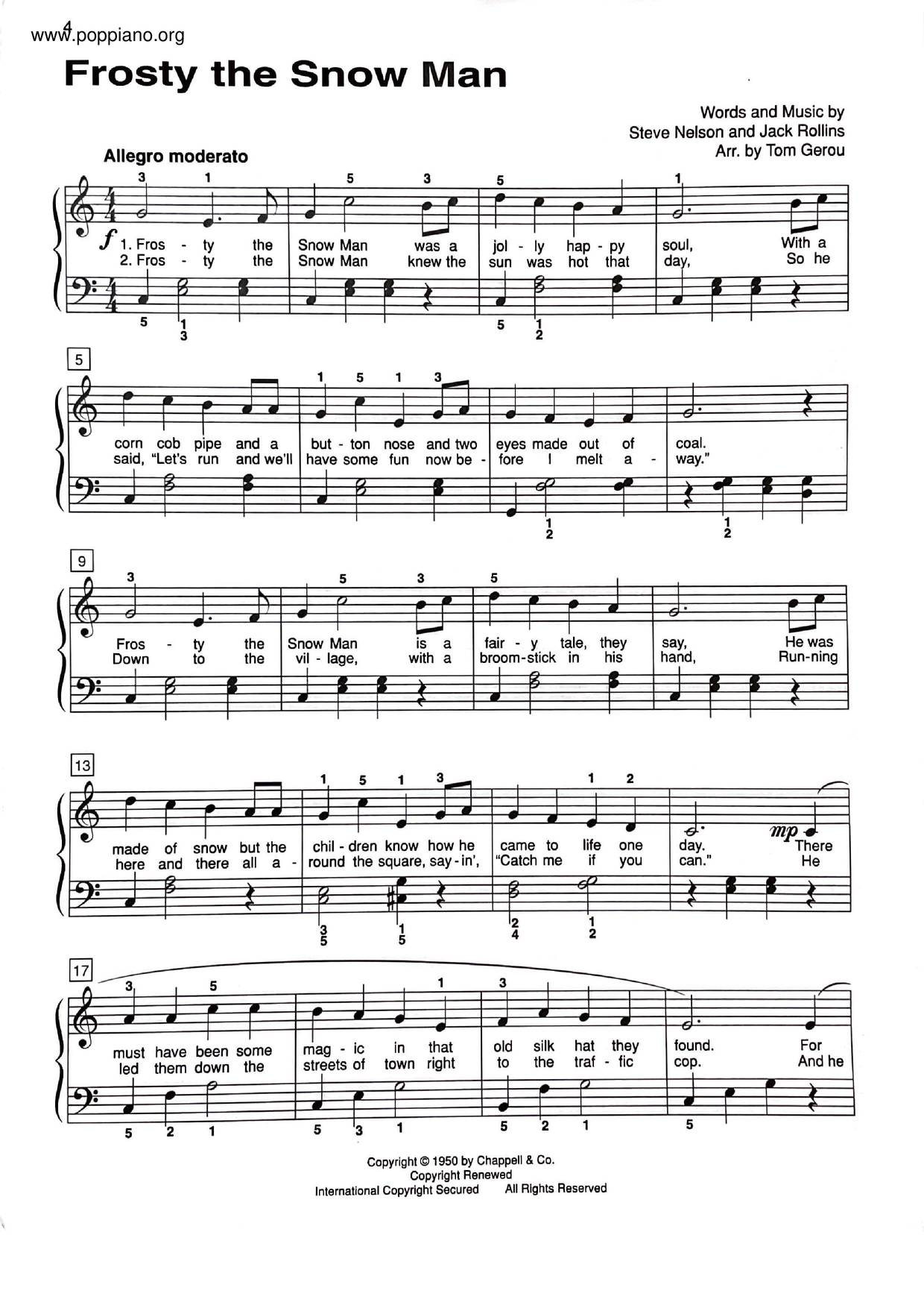  Christmas Frosty The Snowman Sheet Music Pdf Free Score 