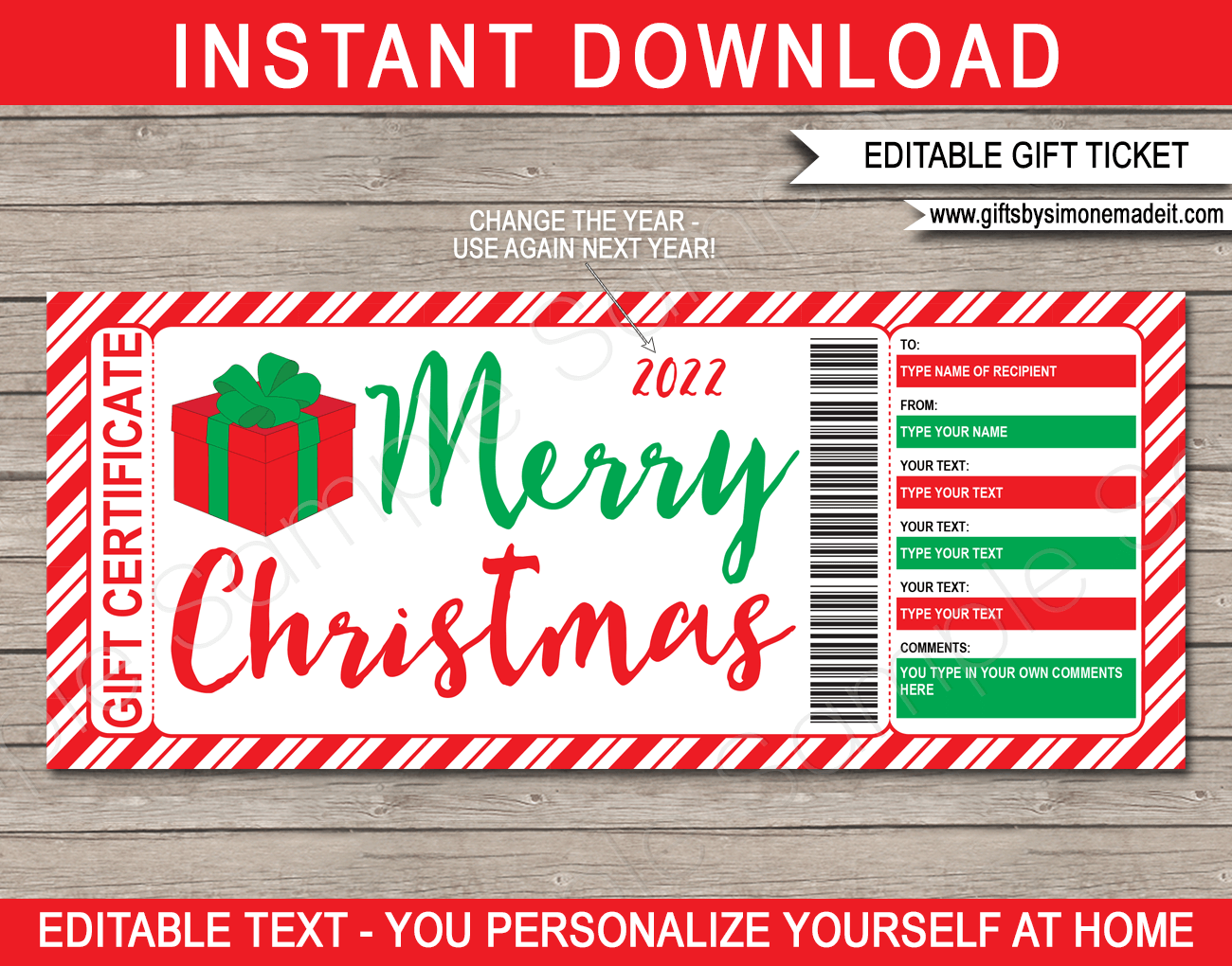 free printable gift certificates templates