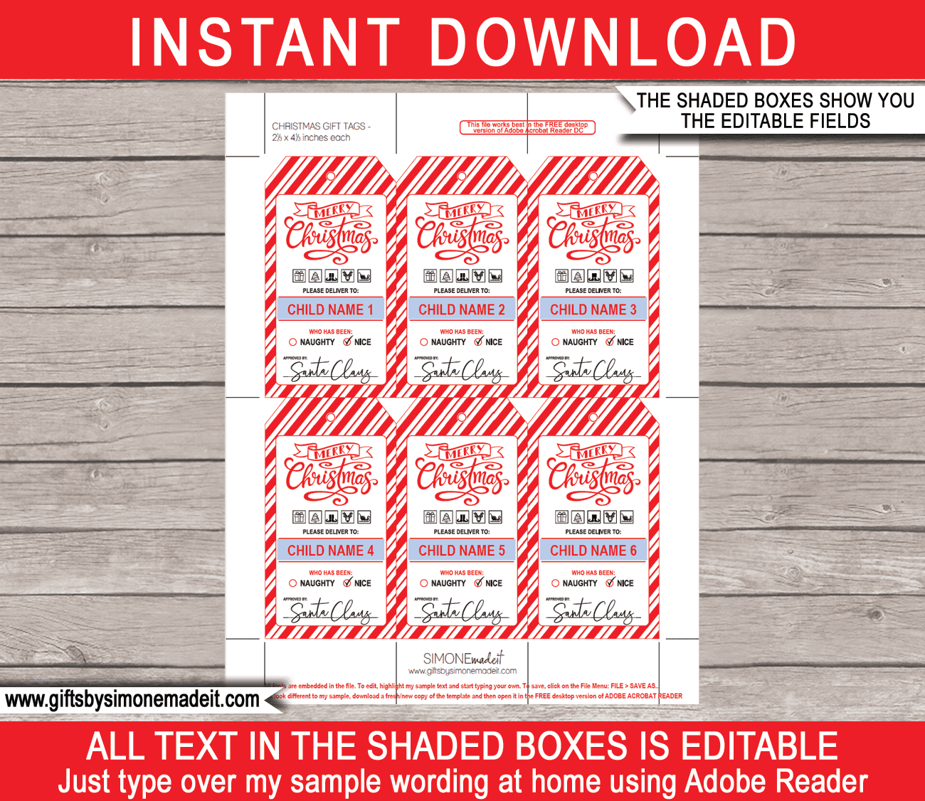 free printable secret santa gift tags