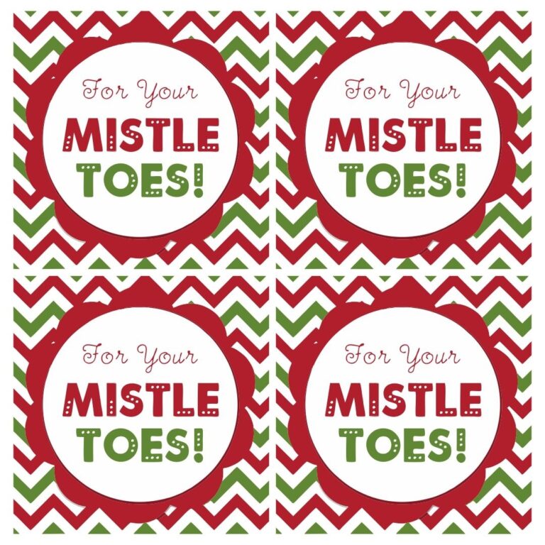 Christmas Mistletoe Gift Tags 10 Free PDF Printables Printablee