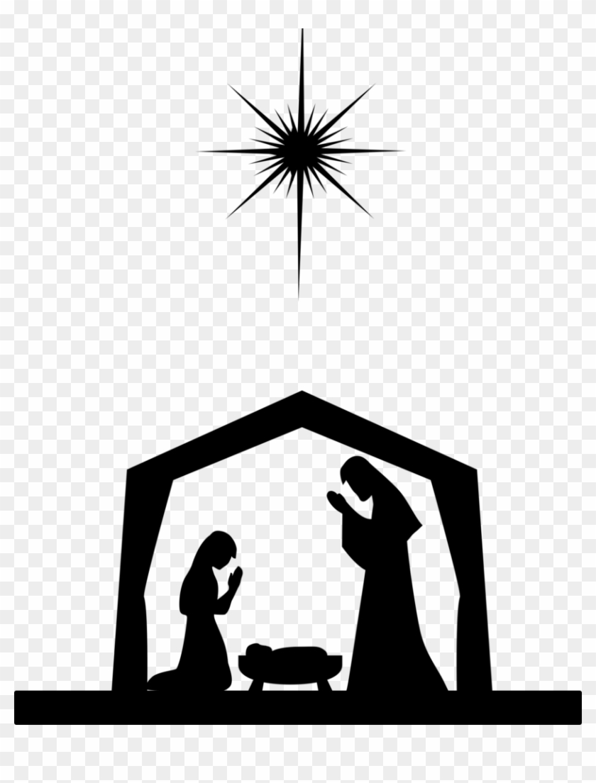 Christmas Nativity Scene Silhouette Svg Free Transparent PNG Clipart Images Download