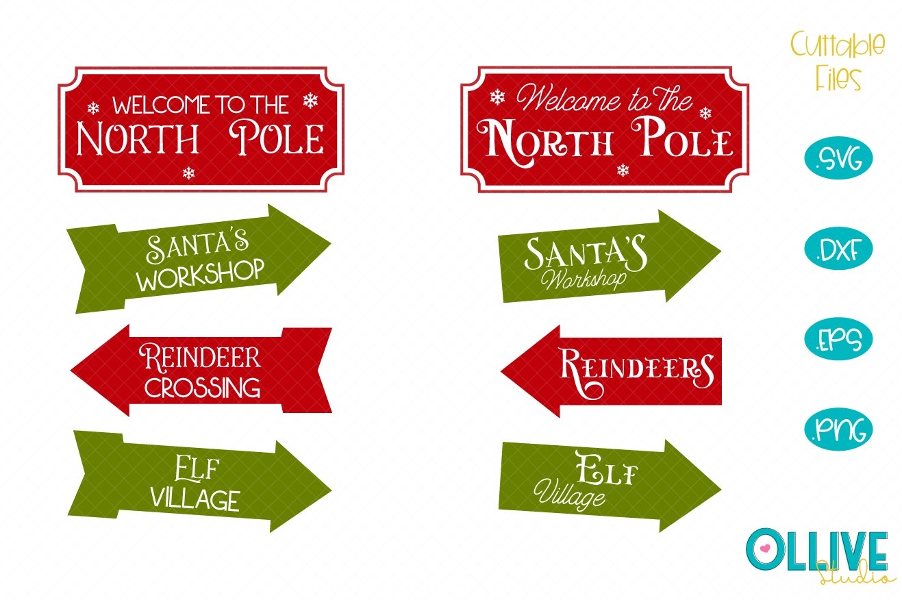 north pole sign printable
