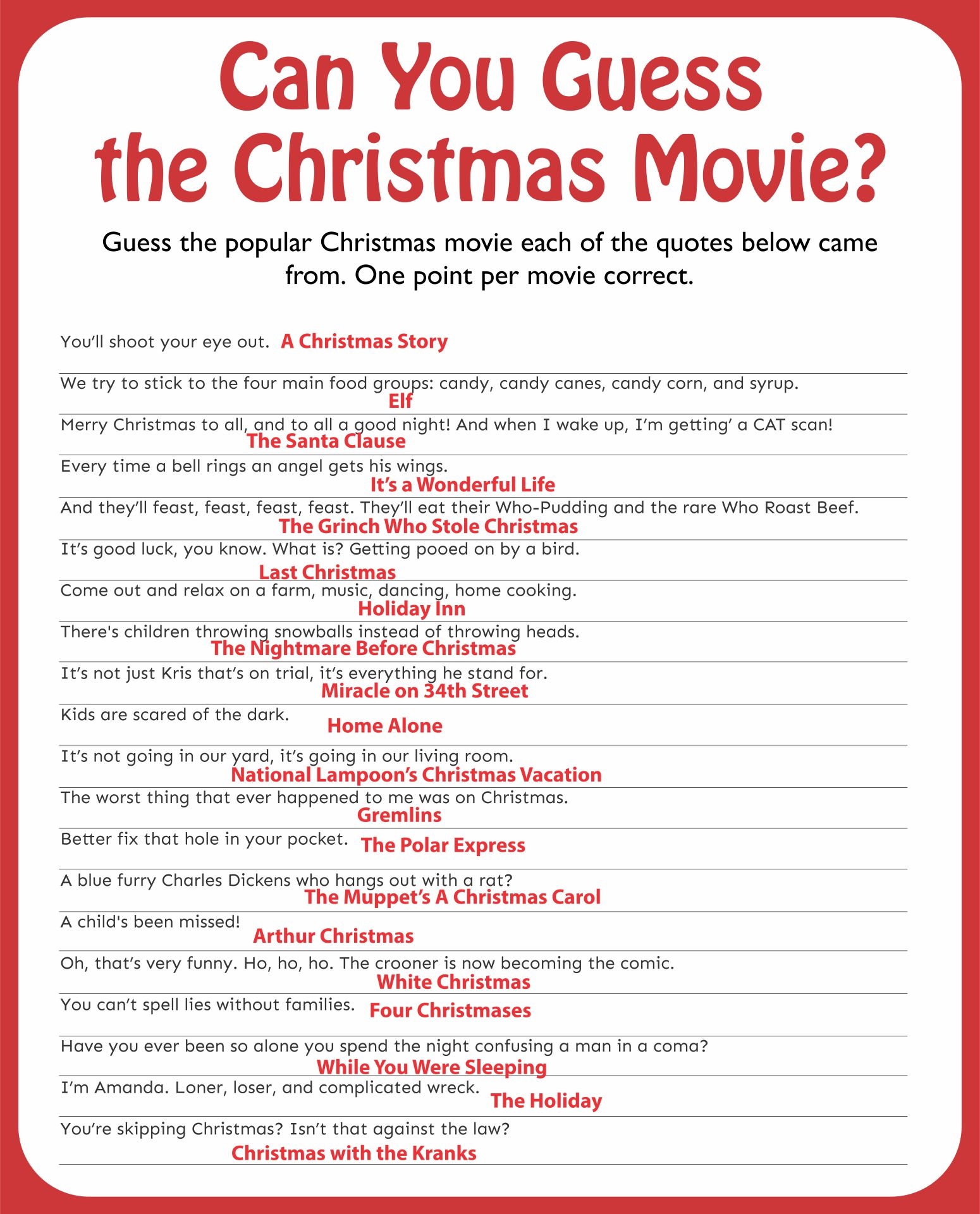 holiday trivia questions and answers printables