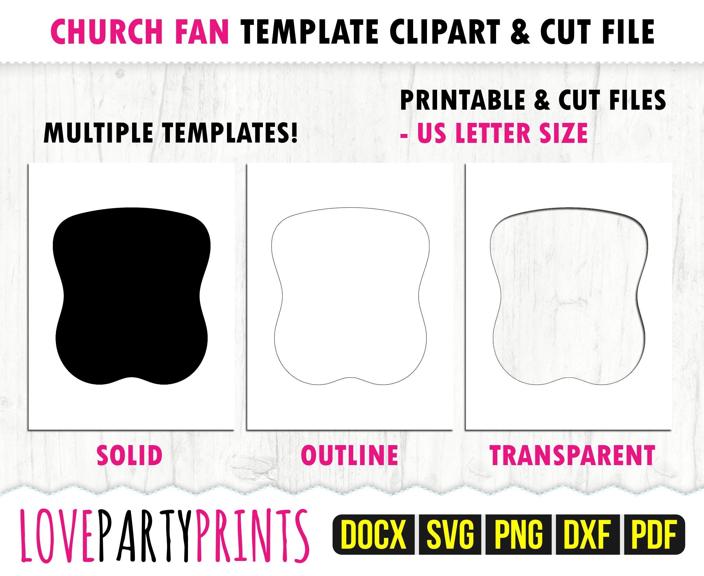Church Fan Template SVG PDF Png Dxf Blank Fan Template US 