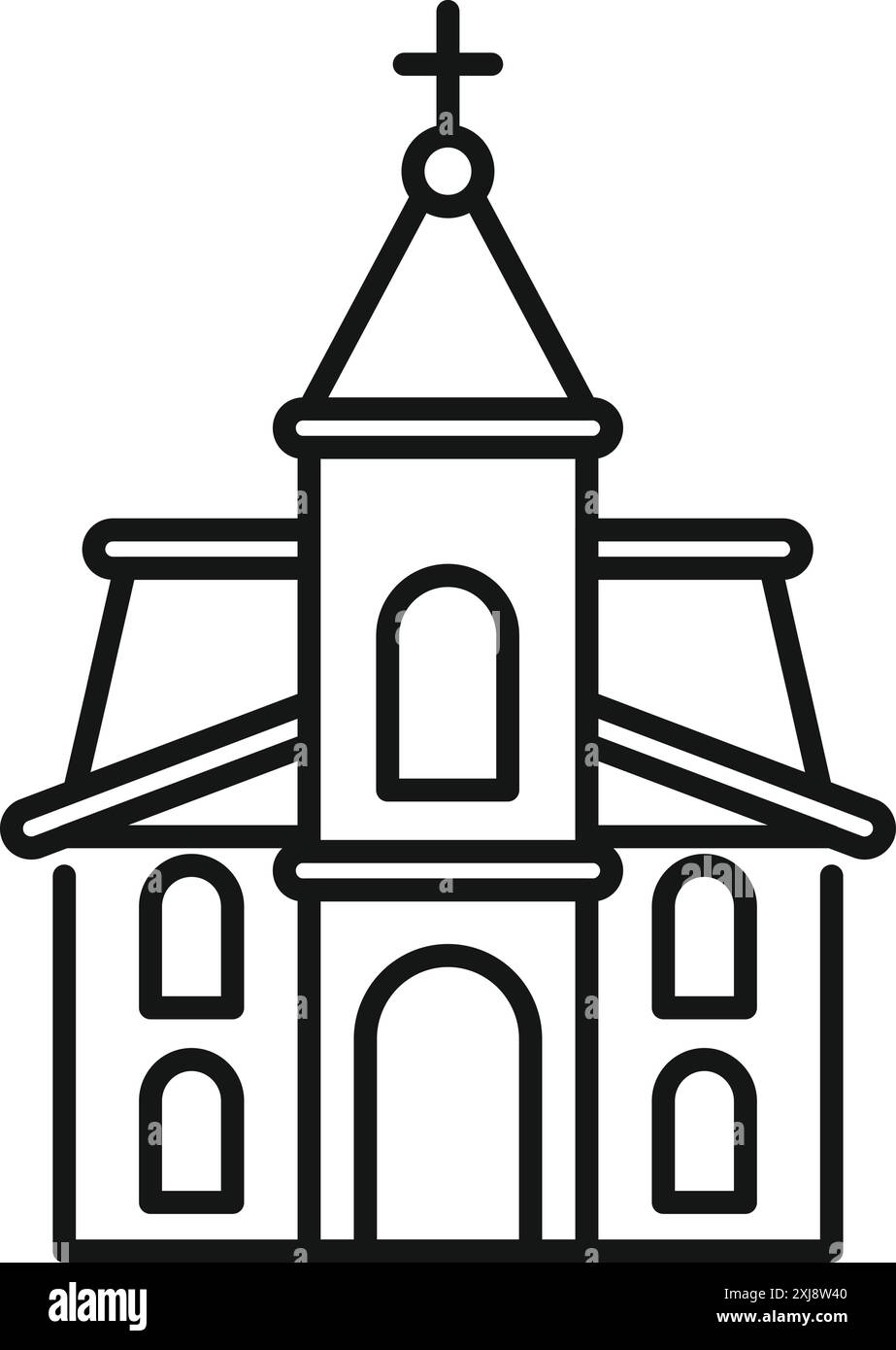 Church Steeple Cross On Top Stock Vector Images Alamy